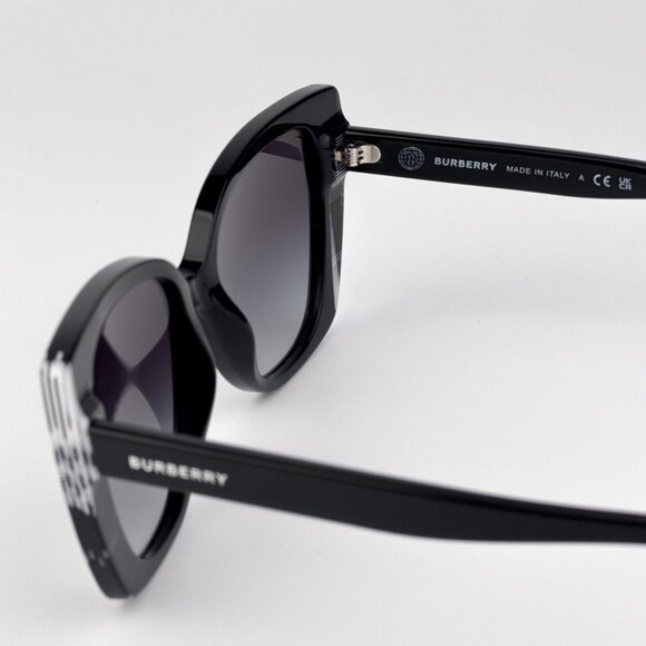 Burberry MARYL Cat Eye Sunglasses BE4393 40518G Black White Black Grey Gradient main image 9